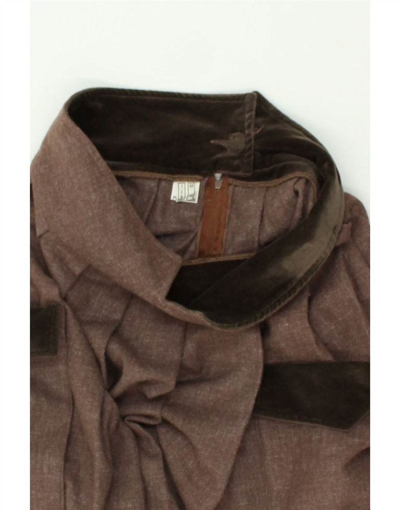 VINTAGE Womens Flared Skirt IT 44 Medium W28  Brown Wool | Vintage Vintage | Thrift | Second-Hand Vintage | Used Clothing | Messina Hembry 