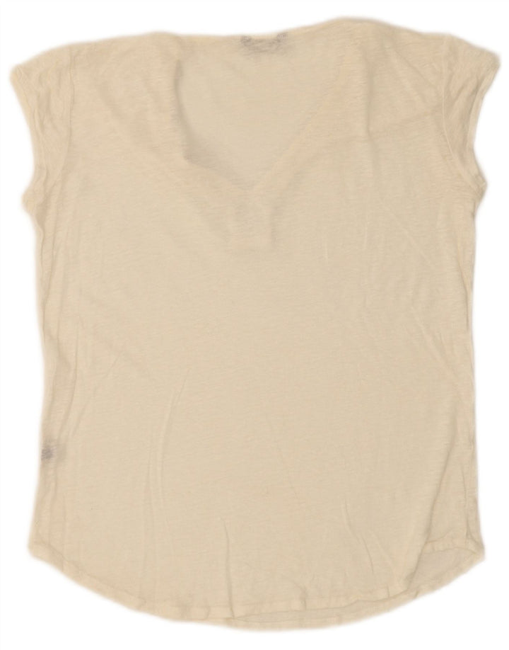 Massimo Dutti Womens T-Shirt Top UK 14 Large Off White