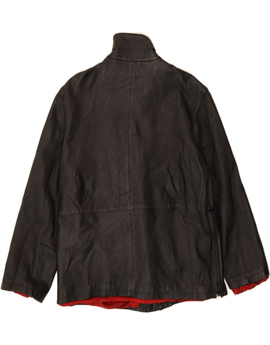 VINTAGE Womens Slim Leather Jacket IT 52 2XL Black Leather Vintage Vintage and Second-Hand Vintage from Messina Hembry 