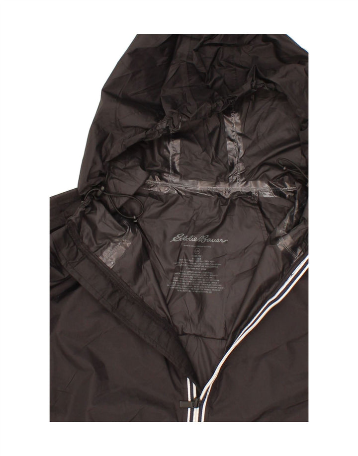EDDIE BAUER Mens Hooded Rain Jacket UK 40 Large Black Nylon Vintage Eddie Bauer and Second-Hand Eddie Bauer from Messina Hembry 