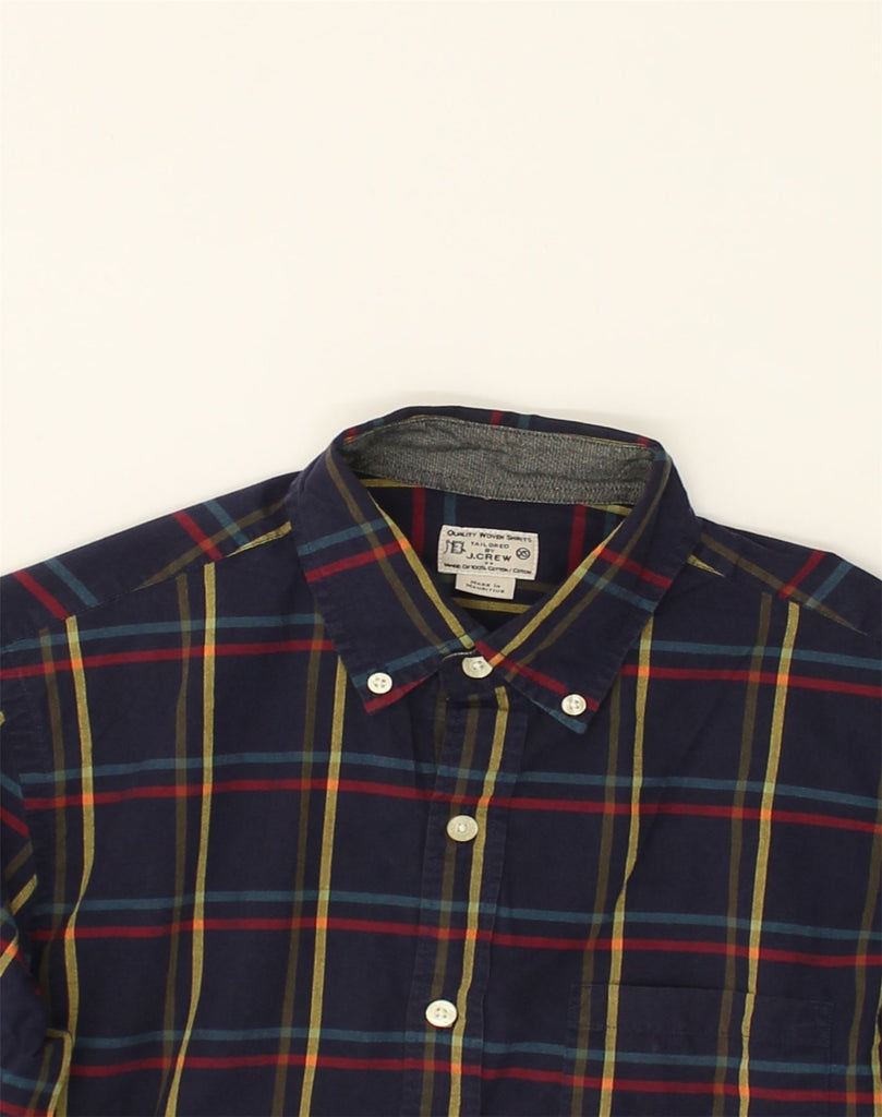 J. CREW Mens Shirt XS Navy Blue Check Cotton | Vintage J. Crew | Thrift | Second-Hand J. Crew | Used Clothing | Messina Hembry 