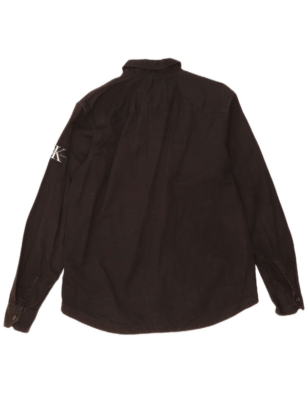 Calvin Klein Mens Relaxed Fit Shirt Medium Black Cotton