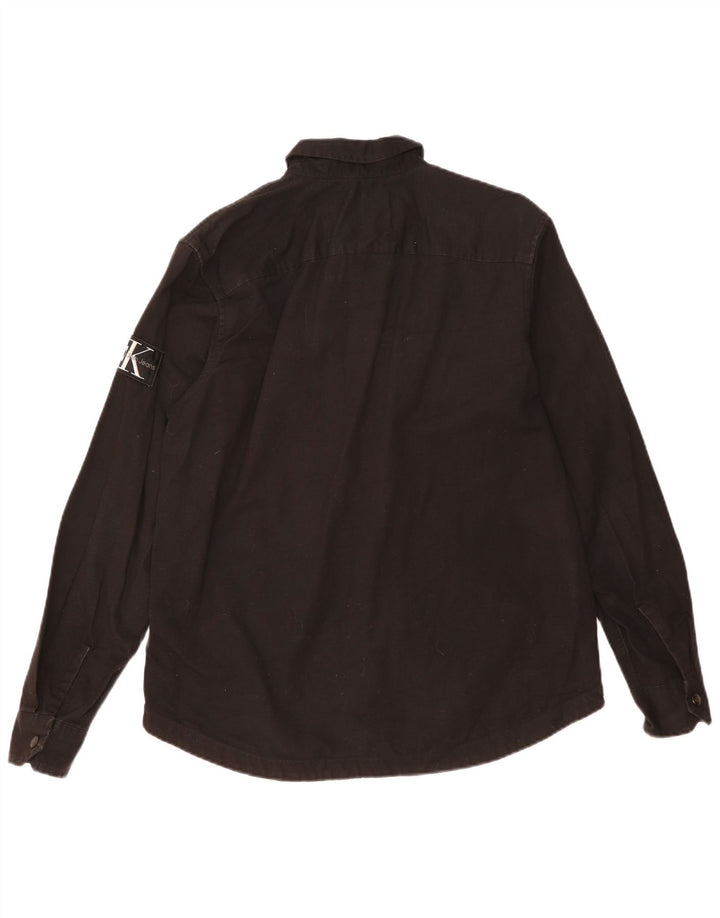 Calvin Klein Mens Relaxed Fit Shirt Medium Black Cotton