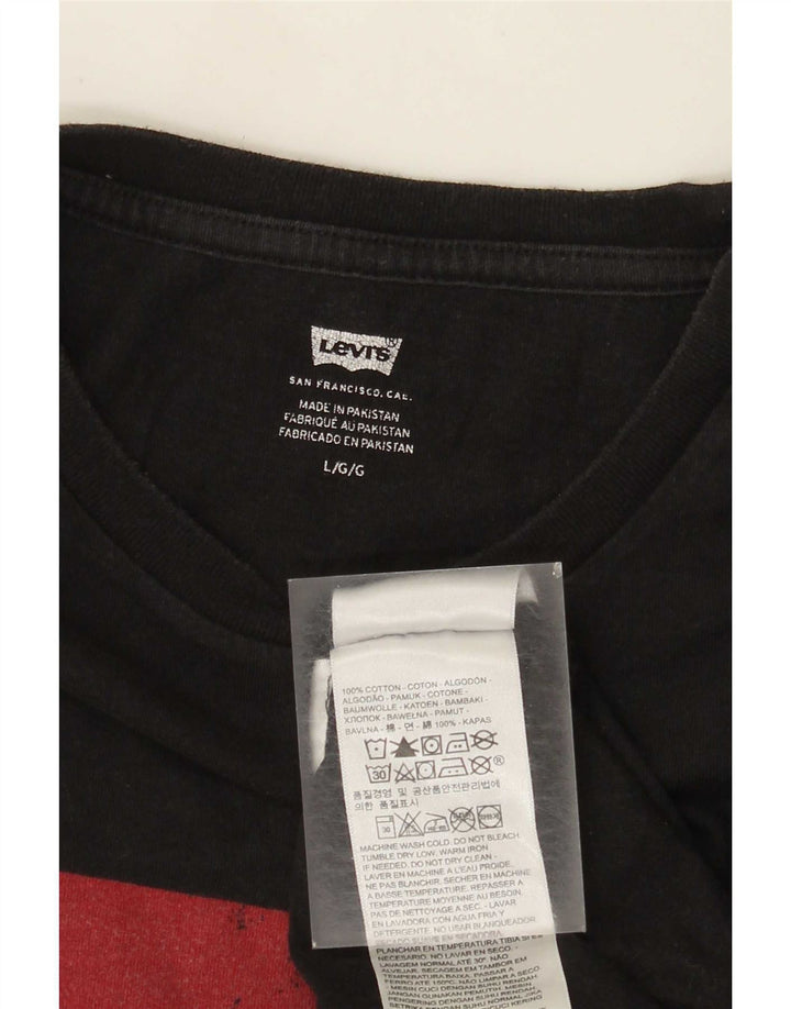 Levi's Mens Graphic T-Shirt Top Large Black Cotton
