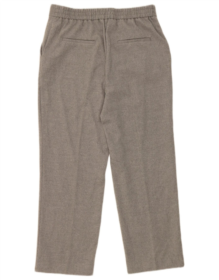 Zara Womens Straight Cropped Trousers Medium W28 L25 Grey Polyester