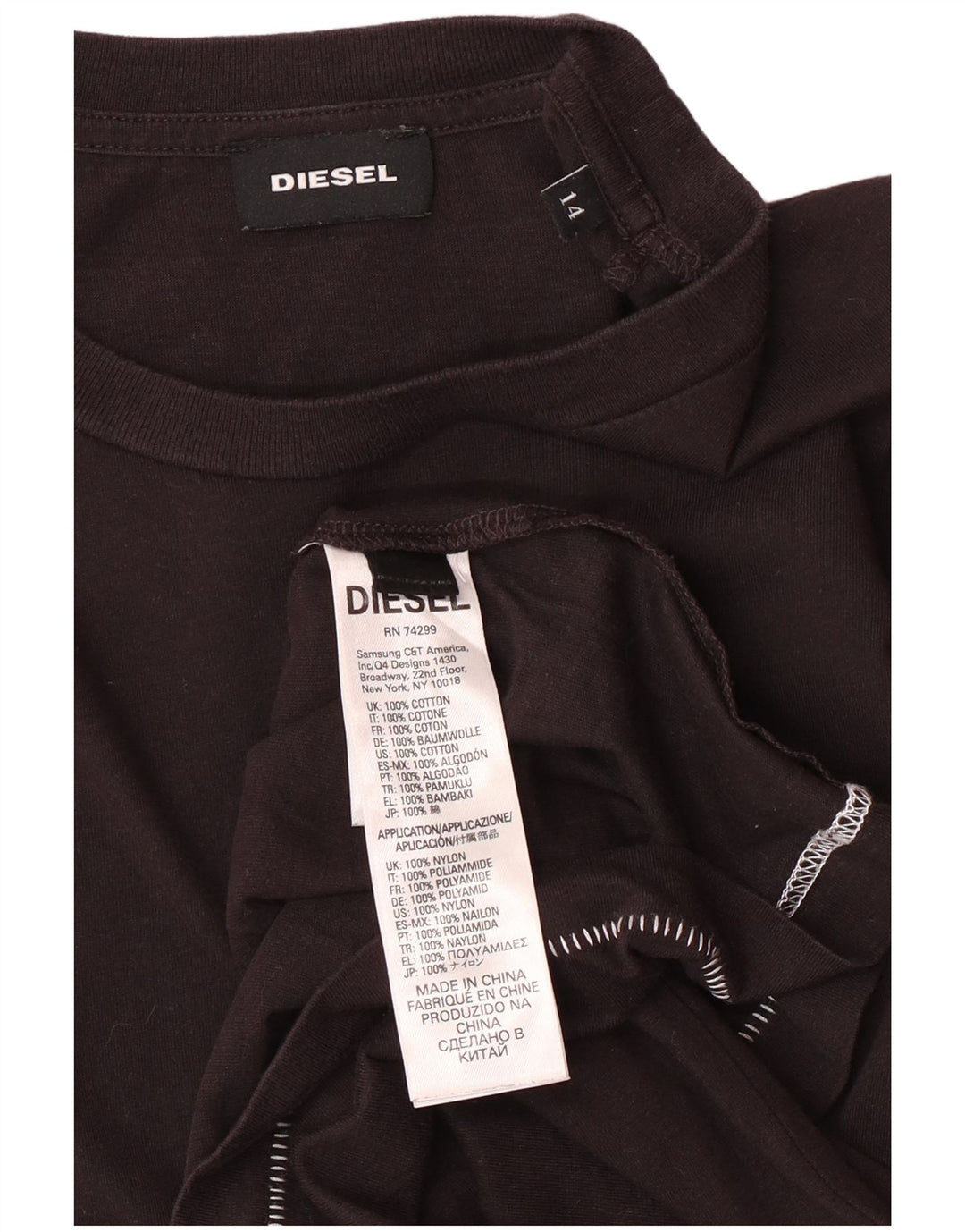 Diesel Boys Graphic Top Long Sleeve 13-14 Years Black