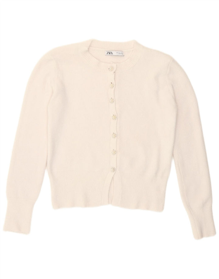 Zara Womens Cardigan Sweater UK 14 Large White