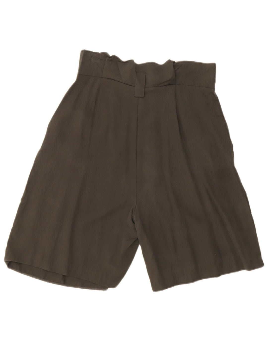 Zara Womens High Waist Chino Shorts Medium W28  Khaki Lyocell
