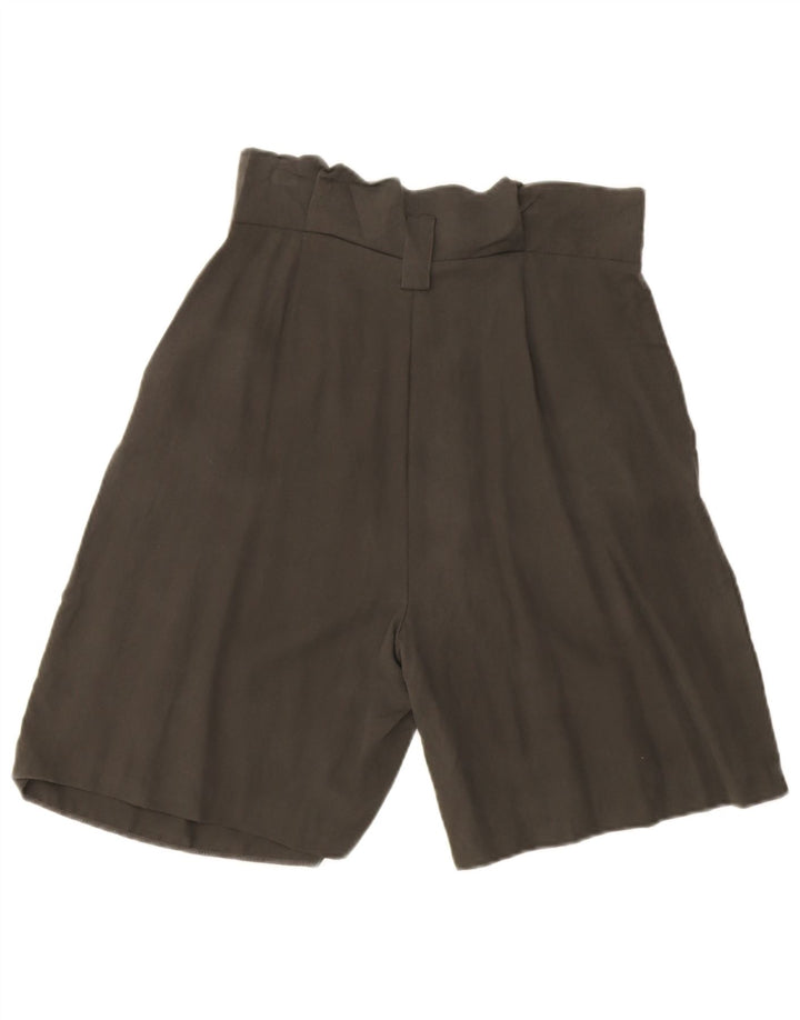 Zara Womens High Waist Chino Shorts Medium W28  Khaki Lyocell