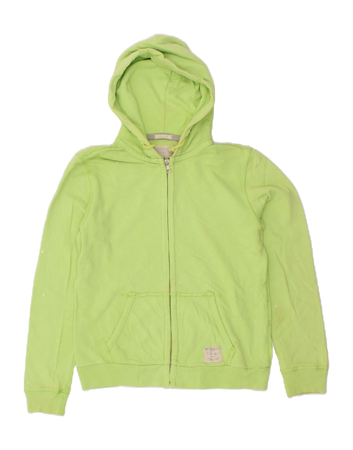 CHAMPION Womens Zip Hoodie Sweater UK 16 Large Green Cotton