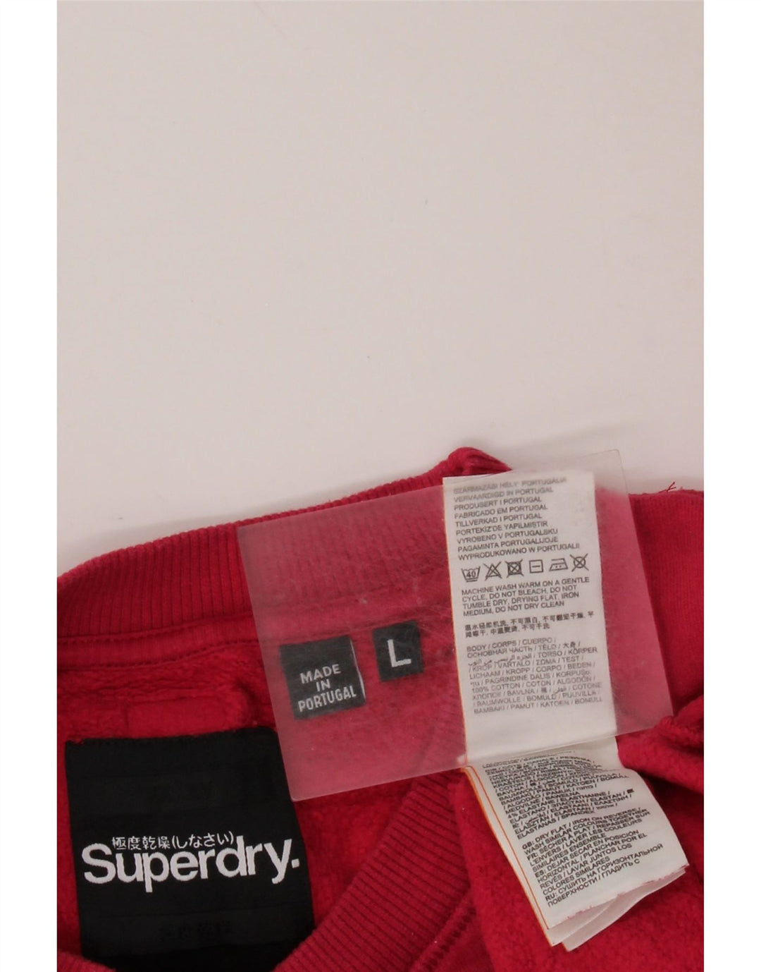 SUPERDRY Mens Graphic Sweatshirt Jumper Large Pink Cotton