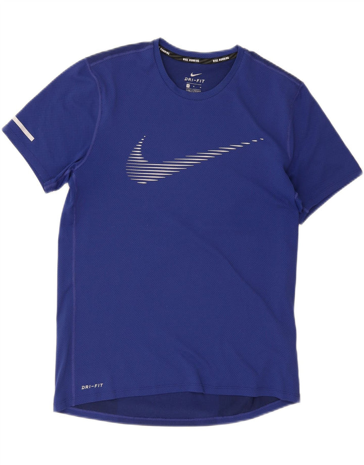 Nike Mens Dri Fit Graphic T-Shirt Top Medium Blue Polyester