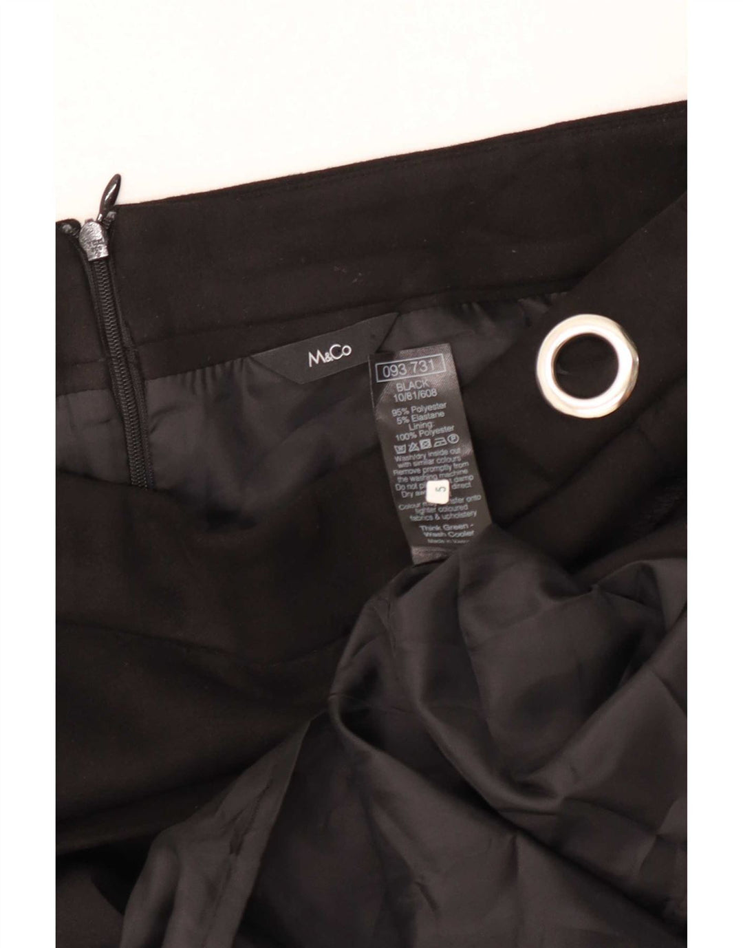 M&Co Womens Mini Skirt UK 12 Medium W32 Black Polyester