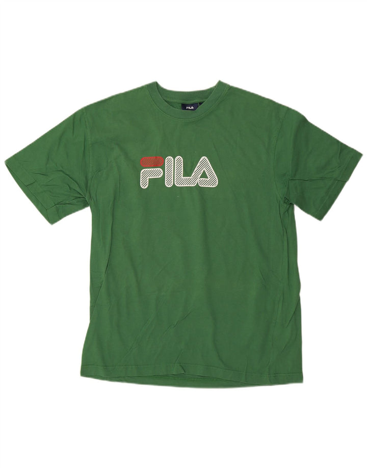 FILA Mens Graphic T-Shirt Top Large Green Cotton