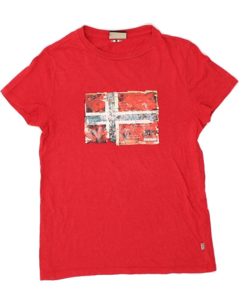 NAPAPIJRI Boys Graphic T-Shirt Top 9-10 Years Red | Vintage Napapijri | Thrift | Second-Hand Napapijri | Used Clothing | Messina Hembry 