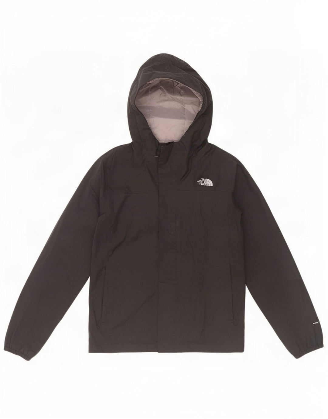 The North Face Girls Hooded Rain Jacket 9-10 Years Medium Black Polyester