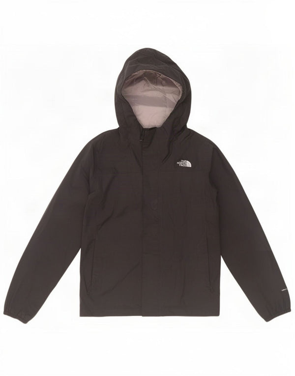 The North Face Girls Hooded Rain Jacket 9-10 Years Medium Black Polyester