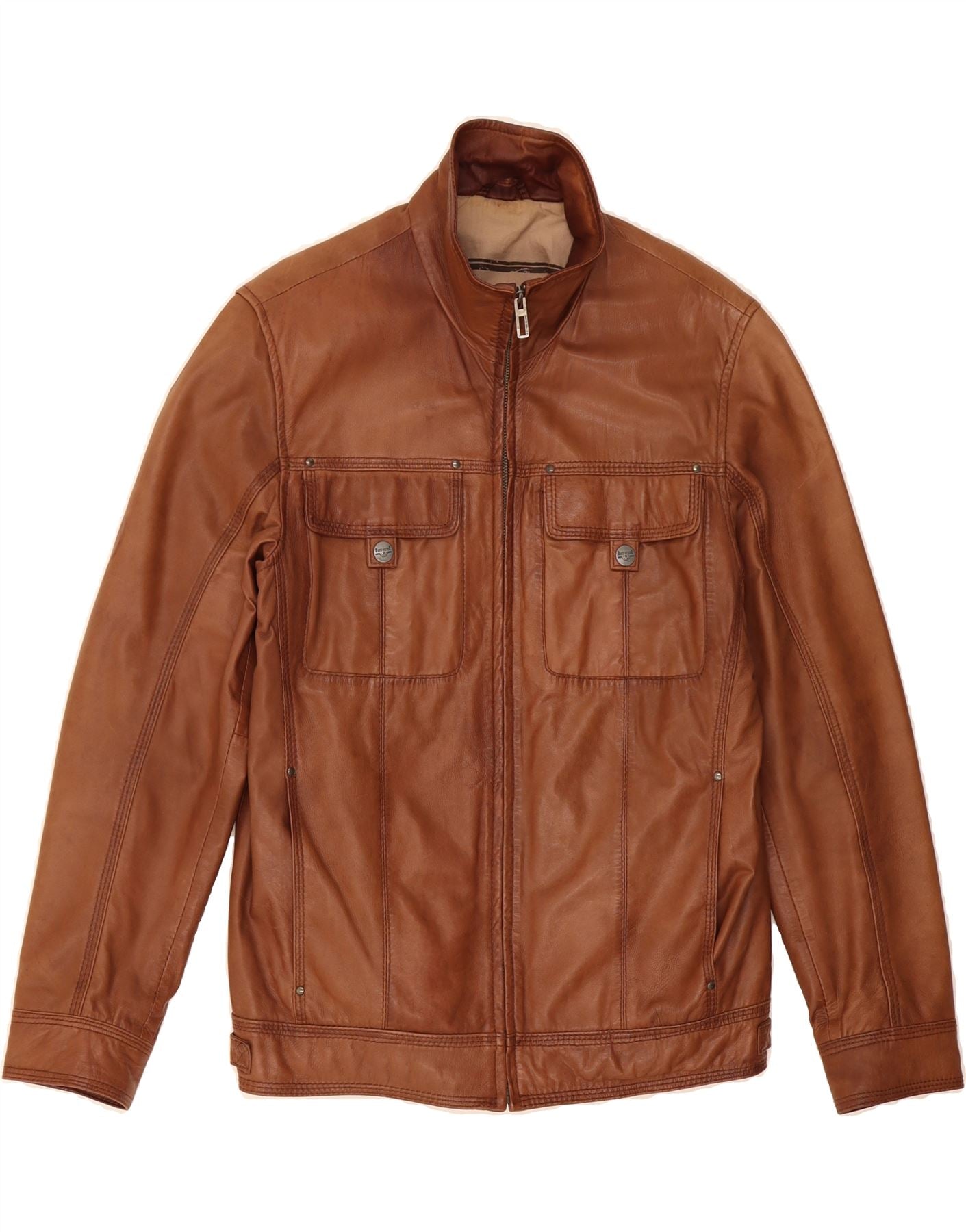 DAVID MOORE Womens Leather Jacket UK 34 XS Brown Leather – Messina