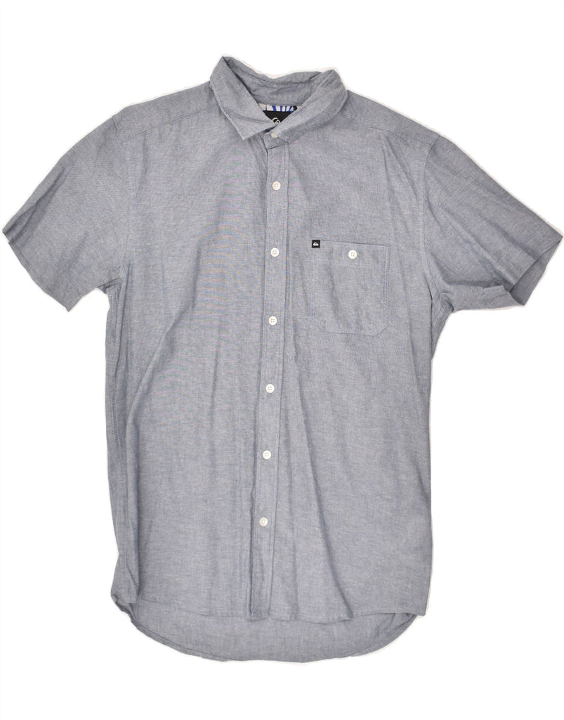 QUIKSILVER Mens Modern Short Sleeve Shirt Small Grey Cotton | Vintage Quiksilver | Thrift | Second-Hand Quiksilver | Used Clothing | Messina Hembry 