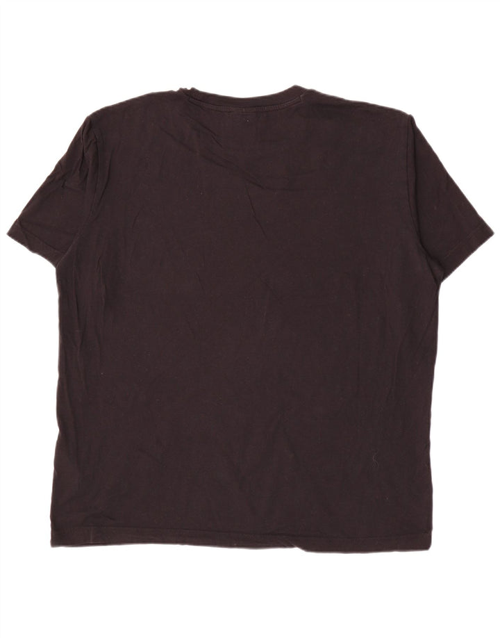 Champion Mens Graphic T-Shirt Top Large Black Cotton