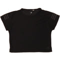 ADIDAS Womens Crop T-Shirt Top UK 14 Medium Black Vintage Adidas and Second-Hand Adidas from Messina Hembry 