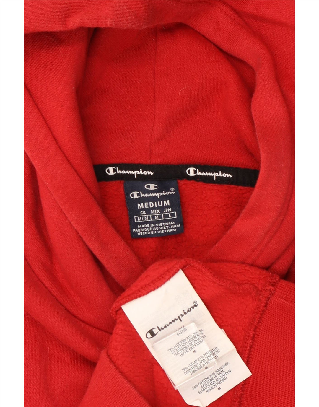 CHAMPION Mens Hoodie Jumper Medium Red Cotton