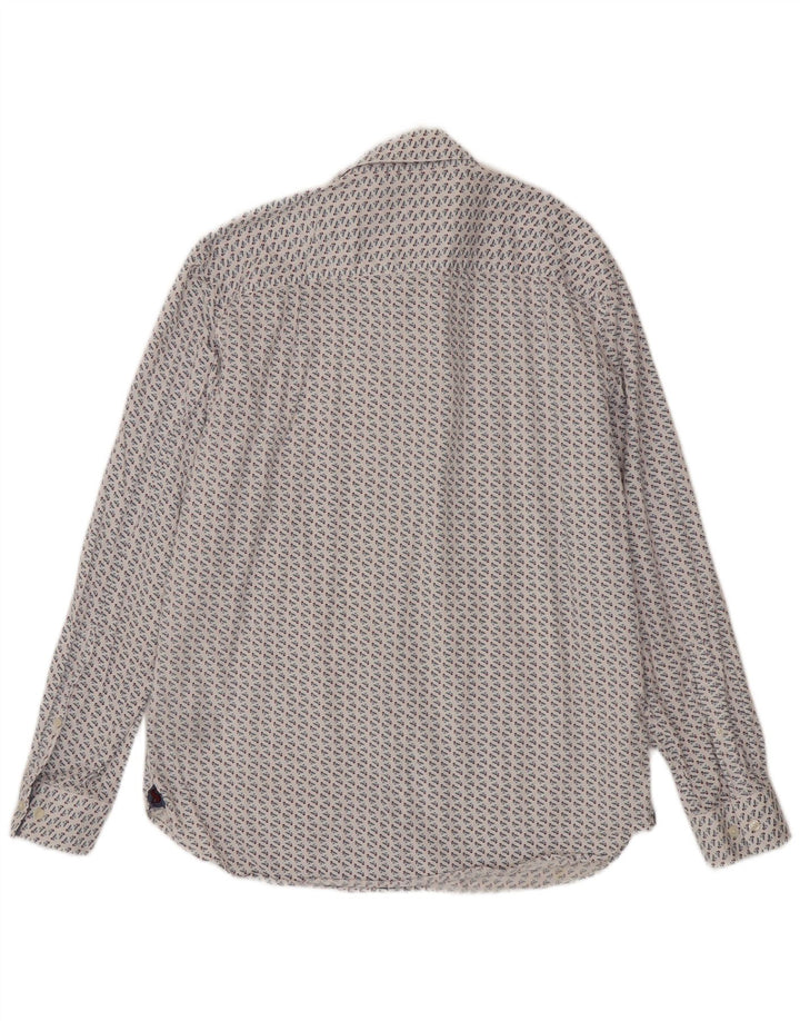 Joules Mens Abstract Pattern Classic Fit Shirt Large White Cotton