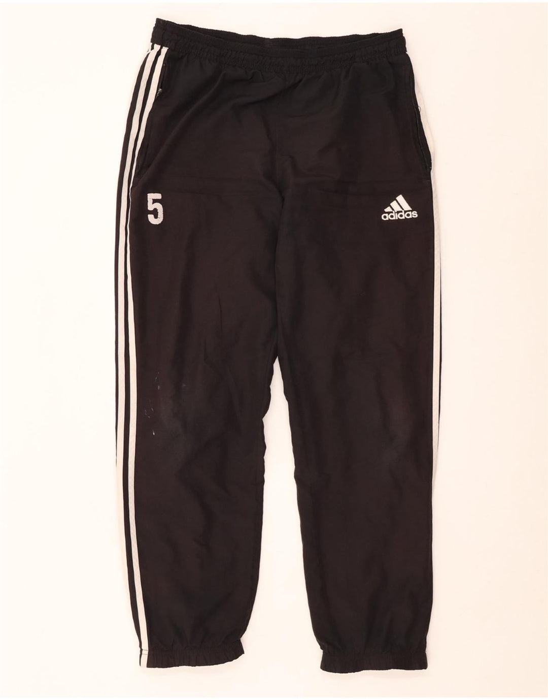 ADIDAS Mens Graphic Tracksuit Trousers Joggers Large Black Polyester