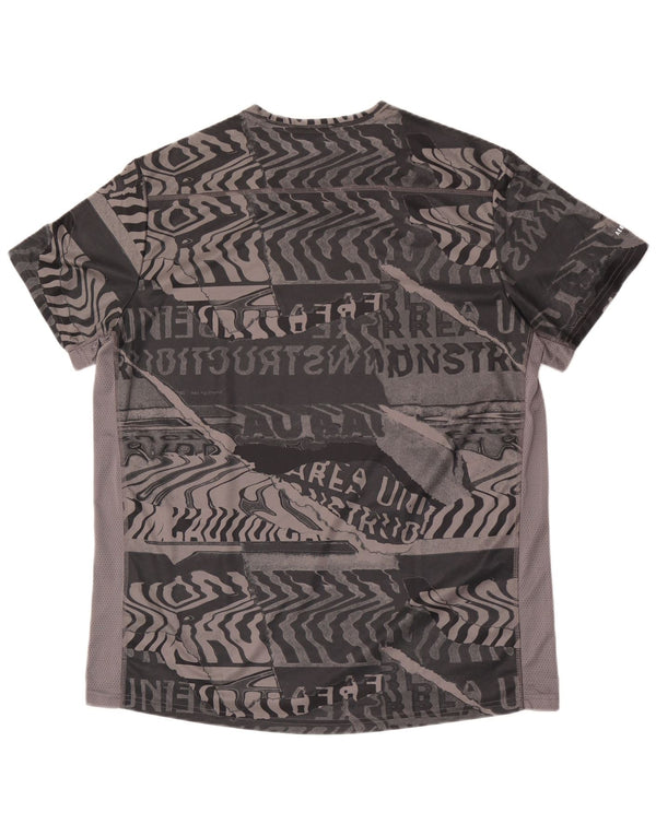 Adidas Mens Aeroready Graphic T-Shirt Top XL Grey Geometric Polyester