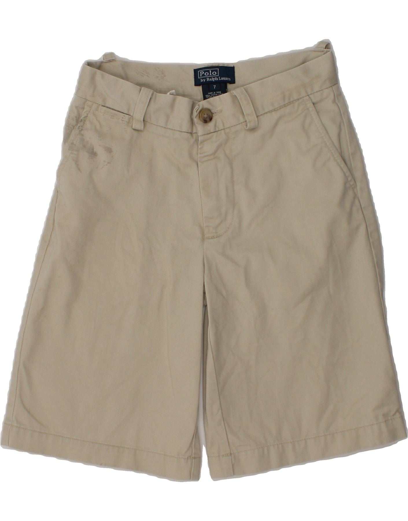 POLO RALPH LAUREN Boys Chino Shorts 6 7 Years W22 Beige Cotton Vintage Second Hand Clothing Online Messina Hembry