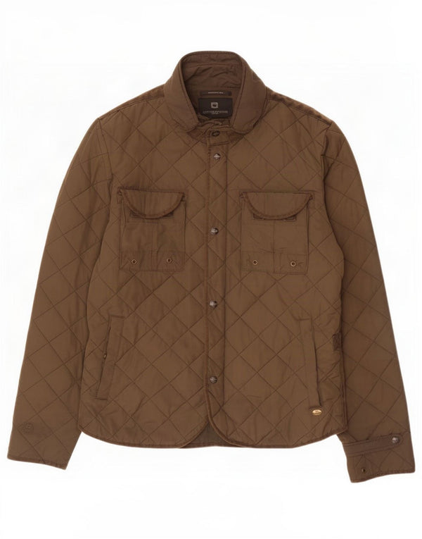 Scotch & Soda Mens Quilted Jacket UK 40 Large Khaki Polyester
