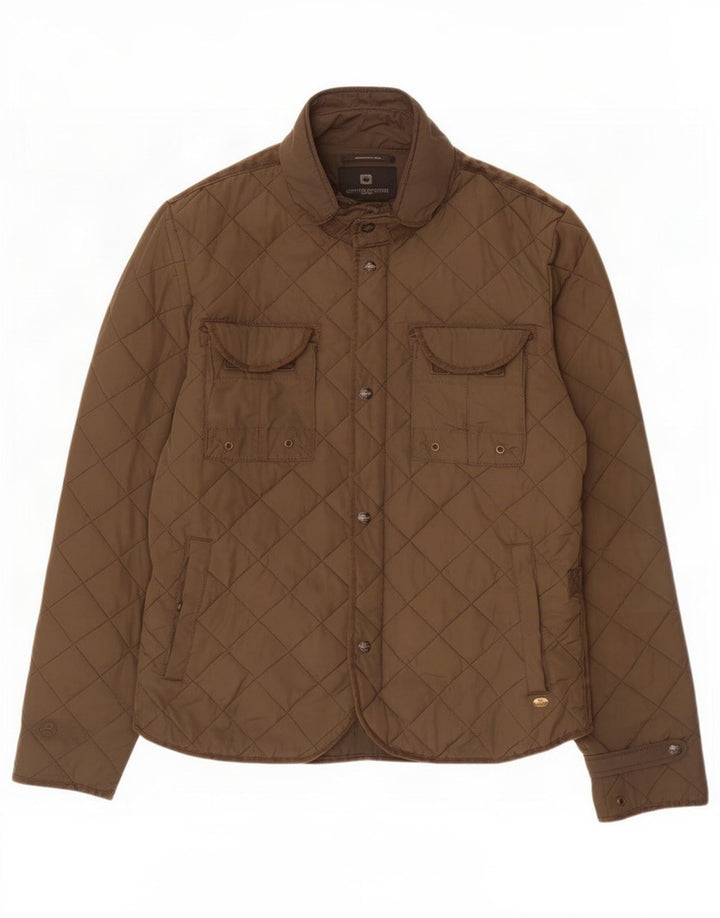 Scotch & Soda Mens Quilted Jacket UK 40 Large Khaki Polyester