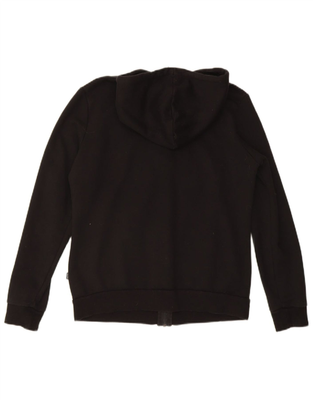 PUMA Womens Zip Hoodie Sweater UK 14 Medium Black Cotton