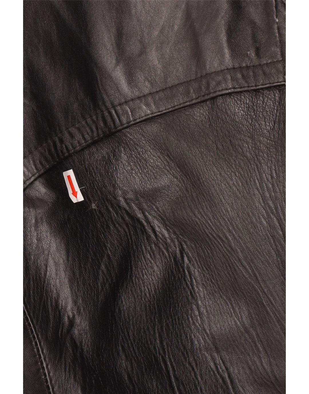 Vintage Mens Double Breasted Leather Jacket UK 40 Large Black Leather