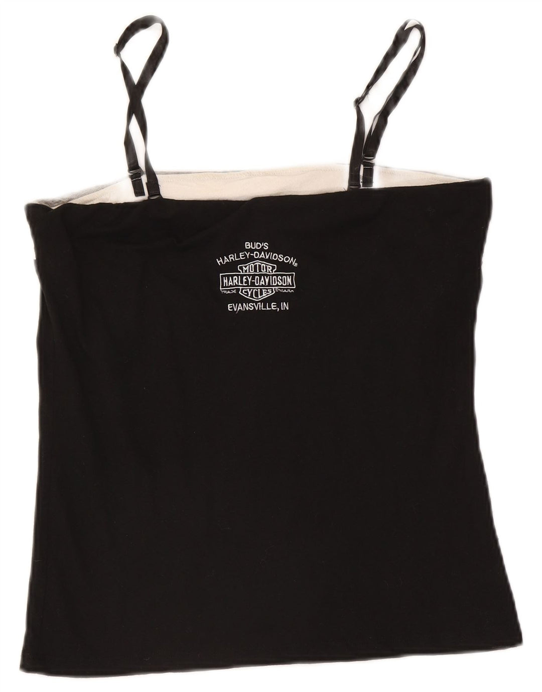 Harley Davidson Womens Graphic Crop Cami Top UK 14 Large Black Cotton