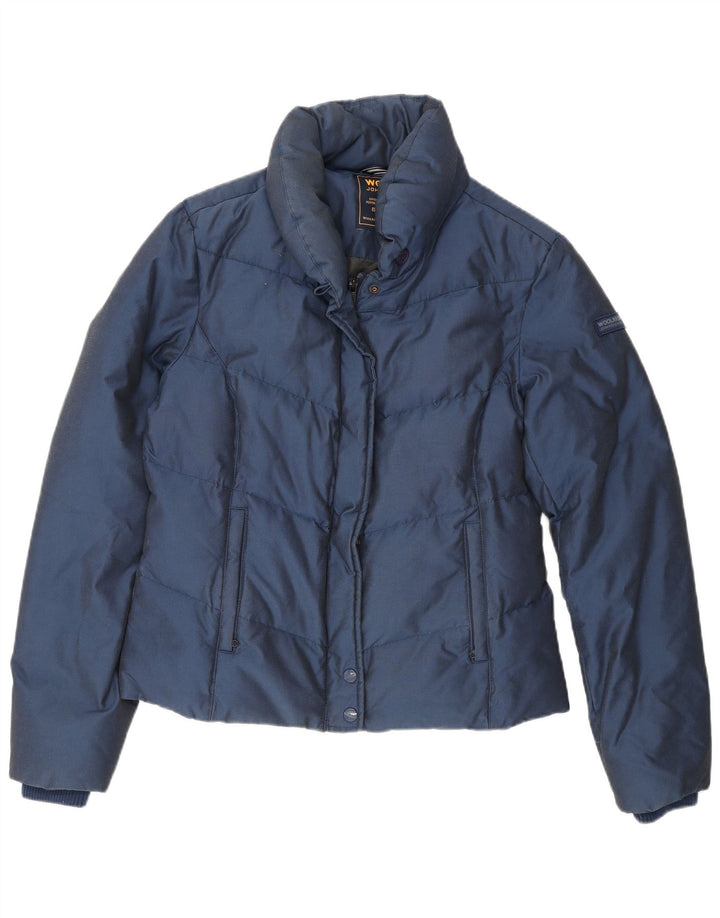 Woolrich Womens Padded Jacket UK 16 Large Navy Blue Cotton