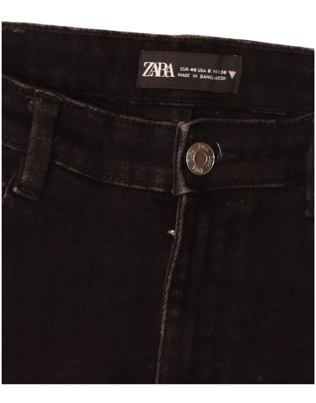 ZARA Womens Crop Slim Jeans EU 40 Medium W30 L25 Black