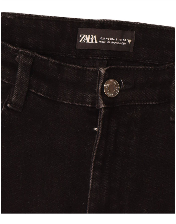 ZARA Womens Crop Slim Jeans EU 40 Medium W30 L25 Black