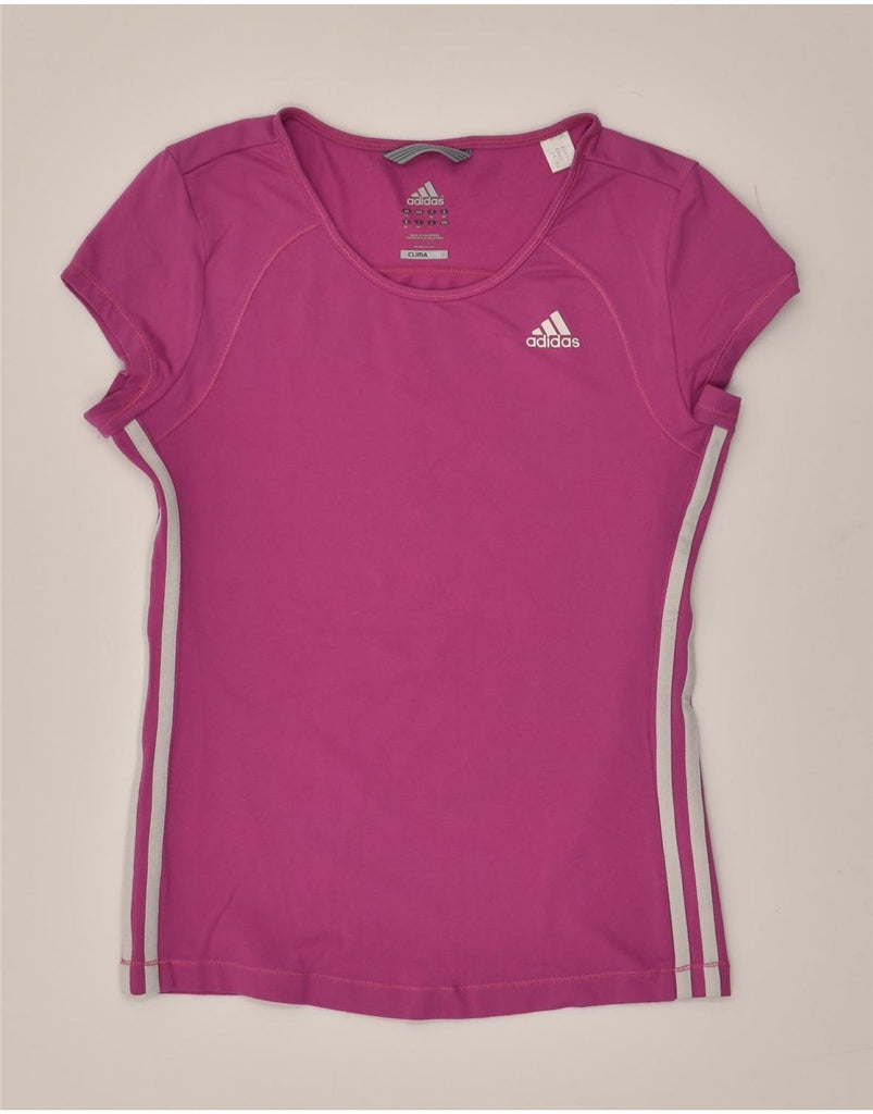 ADIDAS Womens Climalite T-Shirt Top UK 12 Medium  Pink Nylon | Vintage Adidas | Thrift | Second-Hand Adidas | Used Clothing | Messina Hembry 