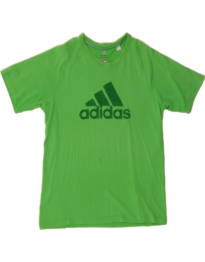 ADIDAS Mens Clima 365 Graphic T-Shirt Top Medium Green Cotton Vintage Adidas and Second-Hand Adidas from Messina Hembry 