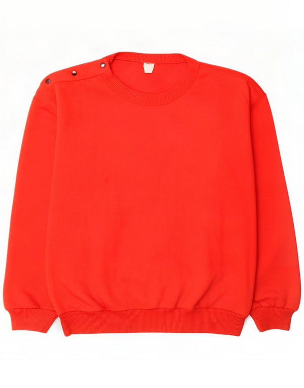 Vintage Mens Crew Neck Jumper Sweater Large Red Acrylic