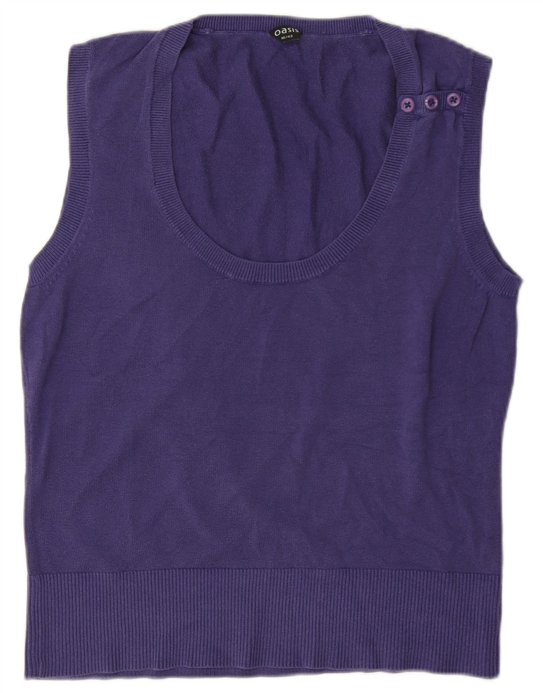 Oasis Womens Vest Top UK 16 Large Navy Blue Cotton