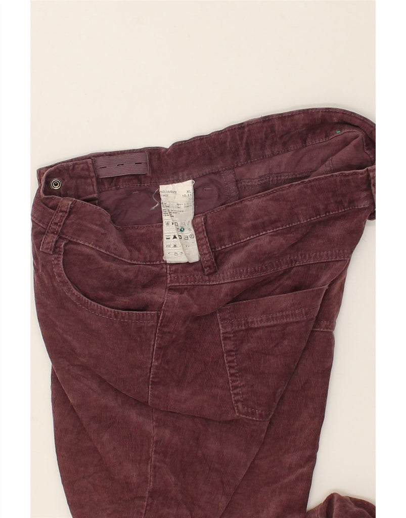 BENETTON Girls Skinny Corduroy Trousers 10-11 Years XL W30 L27 Maroon | Vintage Benetton | Thrift | Second-Hand Benetton | Used Clothing | Messina Hembry 