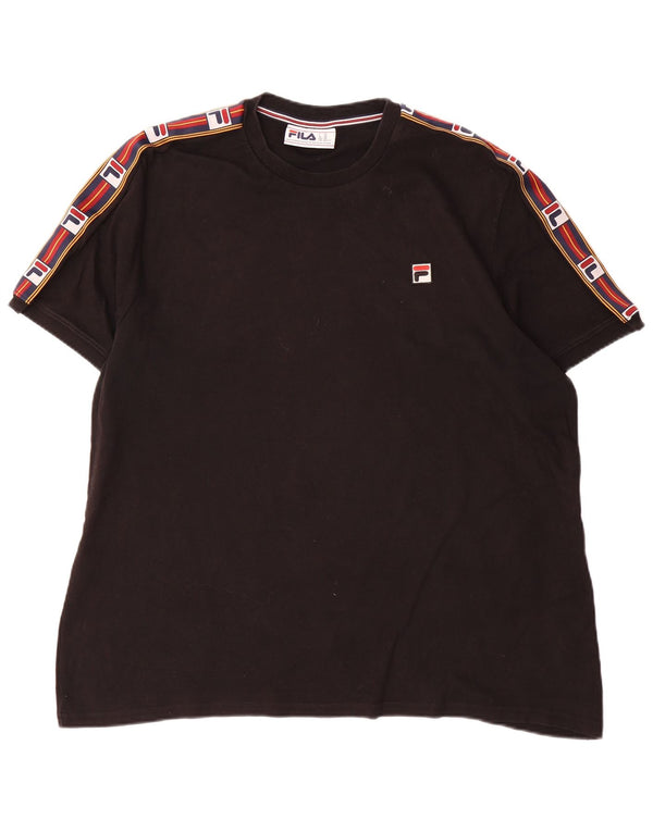 Fila Mens Graphic T-Shirt Top 2XL Black Cotton