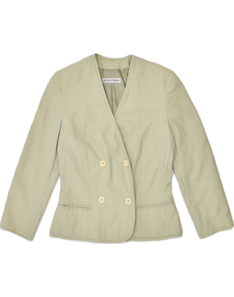 EMPORIO ARMANI Womens Double Breasted Blazer Jacket IT 42  Medium Beige | Vintage | Thrift | Second-Hand | Used Clothing | Messina Hembry 