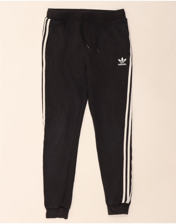 ADIDAS Boys Tracksuit Trousers Joggers 14-15 Years  Black Cotton