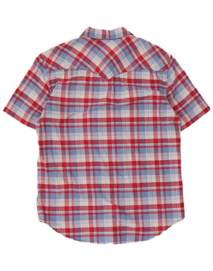 Levi's Mens Short Sleeve Slim Fit Shirt Large Red Check Cotton
