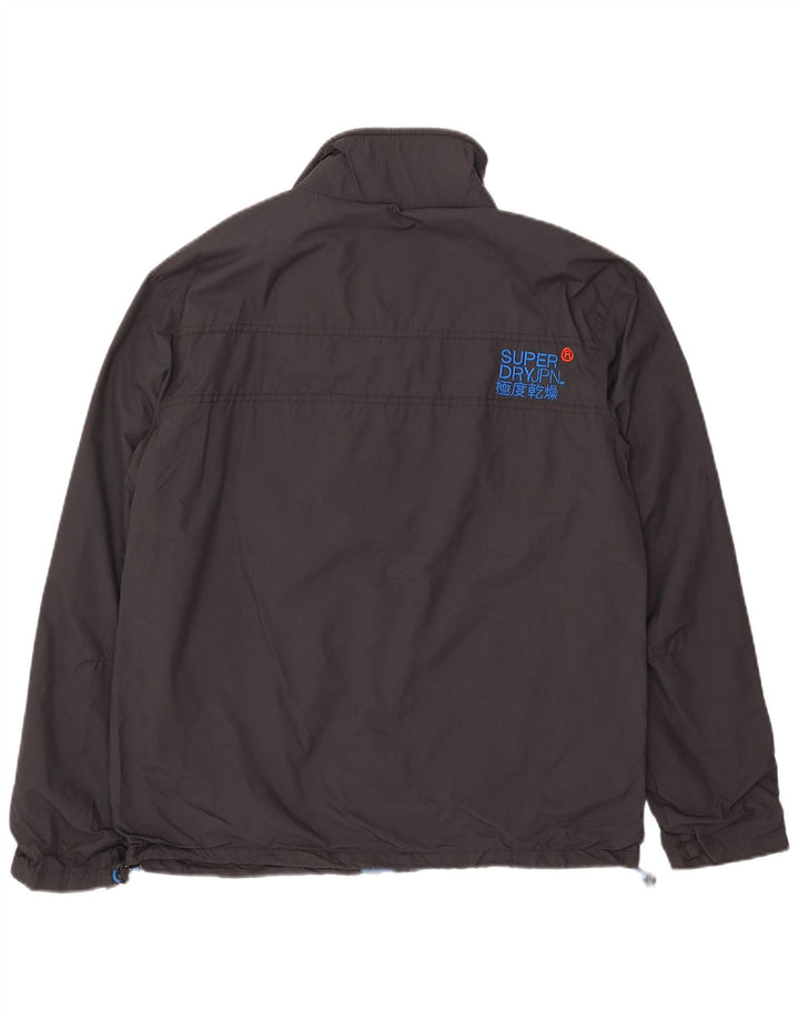 Superdry Mens The Windhiker Graphic Bomber Jacket UK 40 Large Grey Nylon