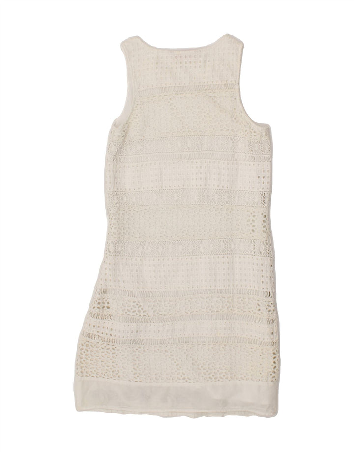 DESIGUAL Womens Sleeveless Sheath Dress EU 36 Small White Cotton Vintage Desigual and Second-Hand Desigual from Messina Hembry 