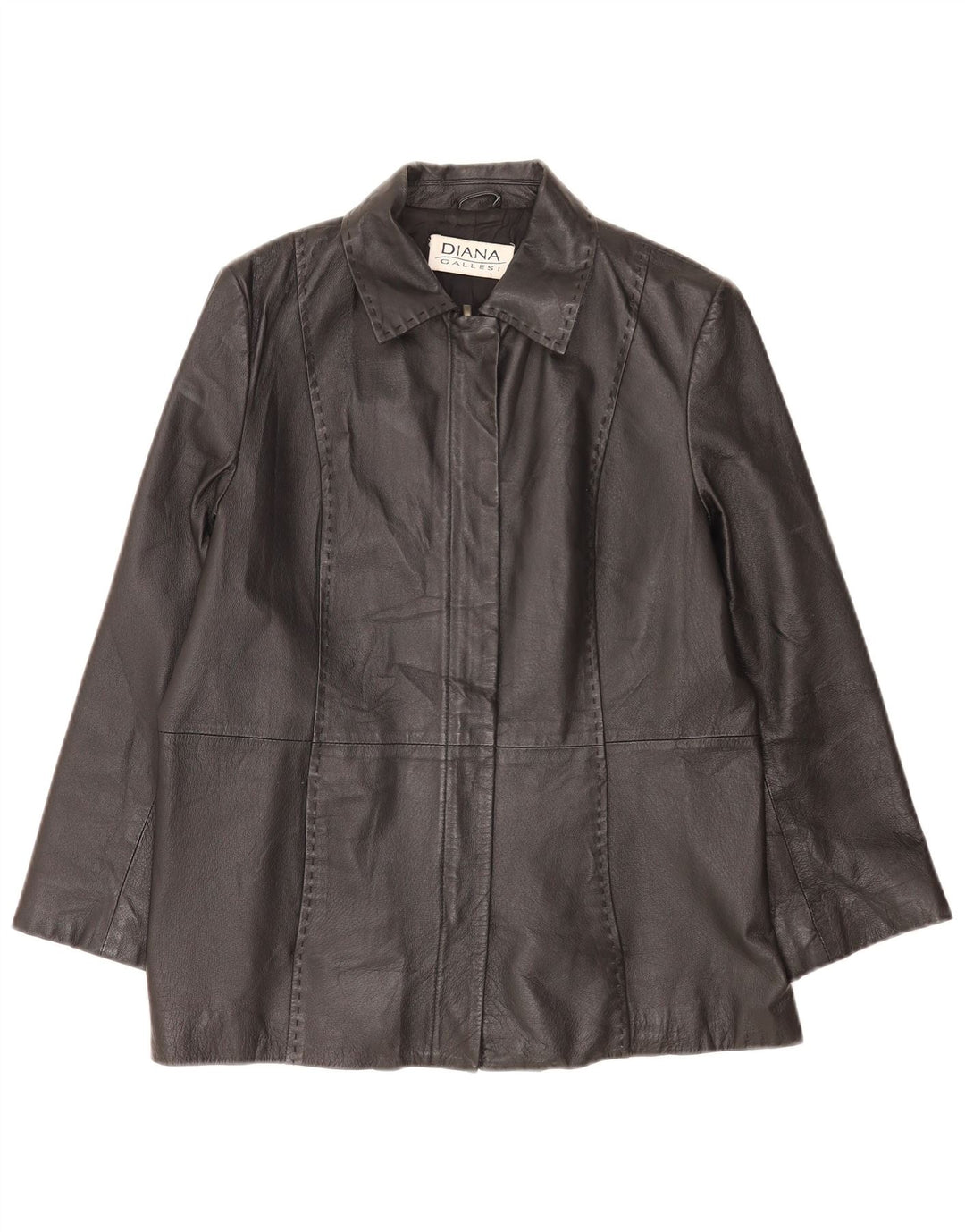 Diana Gallesi Womens Leather Jacket UK 14 Large Black